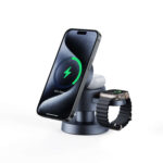 Incarcator Wireless 3 în 1 Magnetic cu Suport Pliabil pentru Telefon, Ceas și Casti - 15W